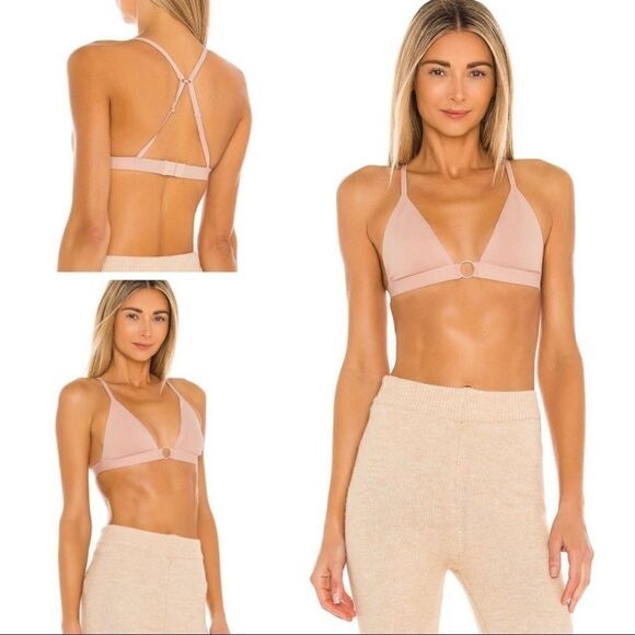 FREE PEOPLE OH SCUBA BRALETTE IN ANTIQUE SHELL BEIGE PINK CONVERTIBLE BRA NEW - Picture 4 of 5